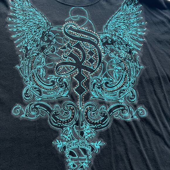 Pelle Pelle Studded Y2K Grunge Oversized Tee - Picture 3 of 5